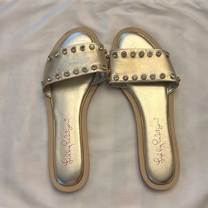 Gold and rhinestone slides